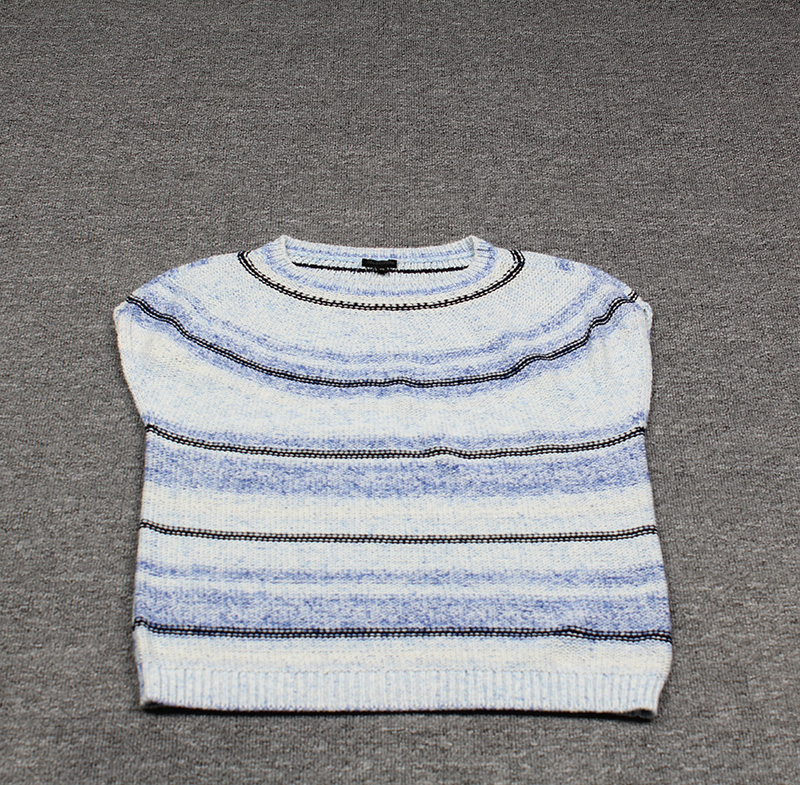 无袖条纹全棉大码女装TBS套头衫