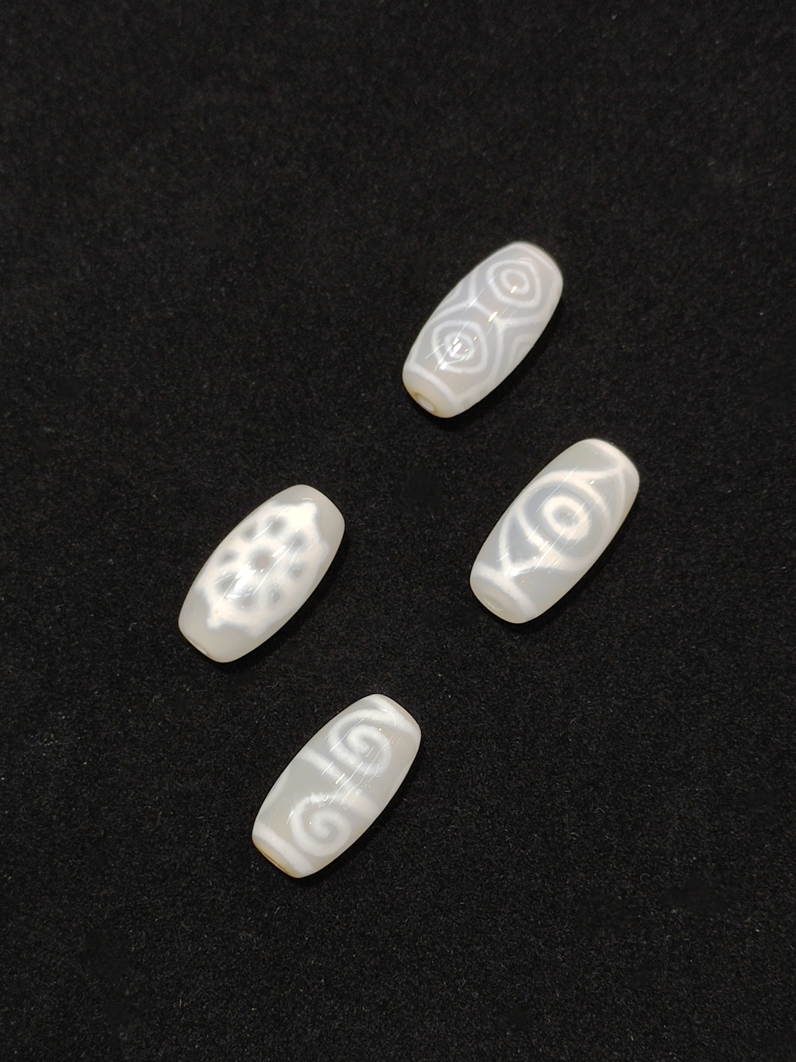 天玛西藏天珠白毫玛瑙白料玉髓