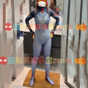 成人女款漫威争锋潘妮帕克超级英雄Cosplay Zentai连体紧身衣