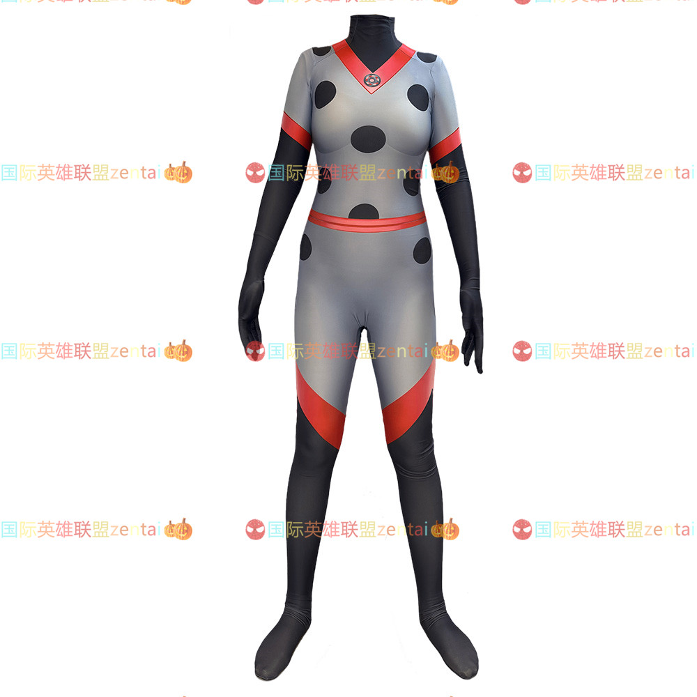 万圣节女款成人奇迹瓢虫Zentai Cosplay少女角色扮演连体紧身衣5