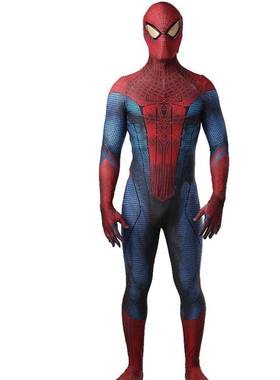 男款超凡1蜘蛛侠连体紧身衣Spiderman Cosplay万圣节角色扮演战服