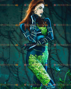 套装 女款 Cosplay Plantgirl 成人儿童毒藤连体紧身衣Poison Ivy