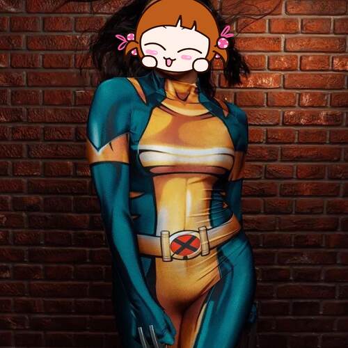 万圣节成人儿童电影X战警 X-Men Cosplay女款连体紧身衣