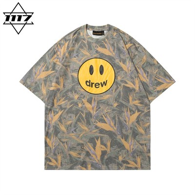 市面最顶版drew短袖迷彩笑脸t恤