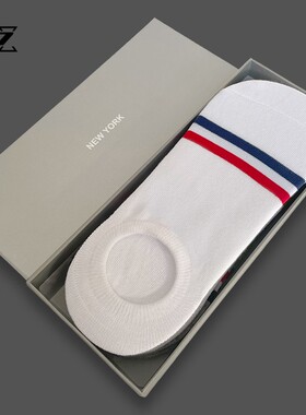 礼盒版tb袜子男船袜女袜子男款纯棉浅口隐形不掉跟防滑男士袜子夏