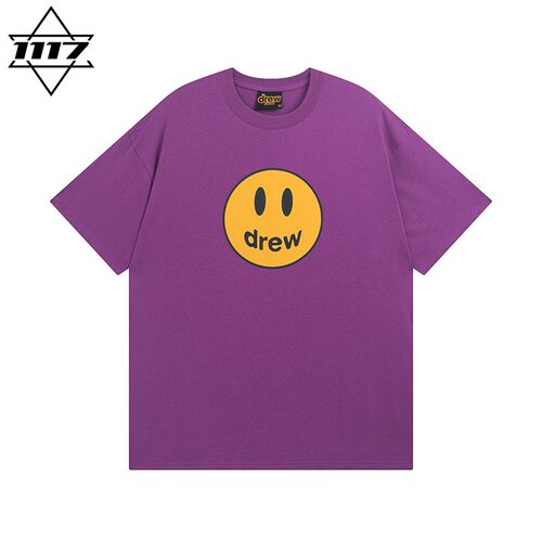 市面最顶版drew短袖深紫笑脸t恤