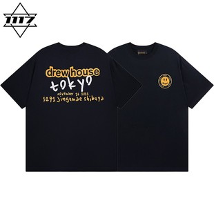 正品drew短袖东京限定笑脸t恤男女情侣潮牌纯棉圆领半袖上衣春夏