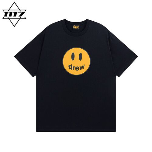 市面最顶版drew短袖黑色笑脸t恤