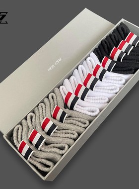 礼盒版tb袜子男短袜船袜女jk纯棉全棉篮球运动袜堆堆袜小腿袜春夏