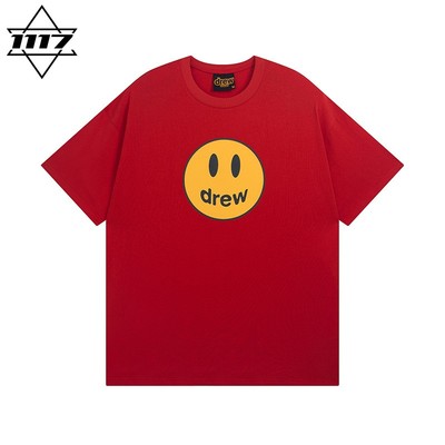 市面最顶版drew短袖大红笑脸t恤