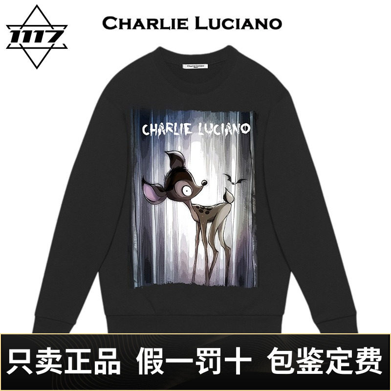 Charlie Luciano小鹿斑比cl暗黑童话男女情侣潮牌圆领卫衣帽衫