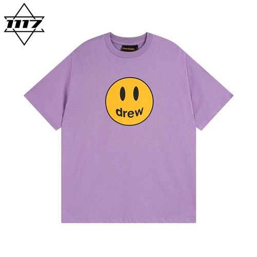 市面最顶版drew短袖浅紫笑脸t恤