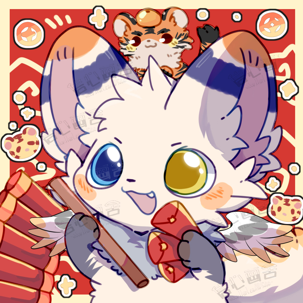 新年圣诞礼物兽设头像设福瑞控定制furry约稿绘制q版日系兽人接稿