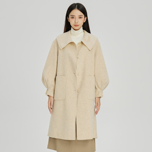 oldcolour双面呢料大衣2022年冬季新款宽松显瘦羊毛呢子大衣