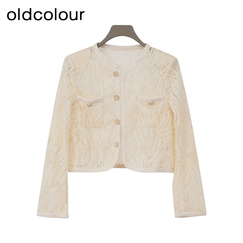 oldcolour欧珂春季时尚商场同款纯色长袖短外套女Q140407A1