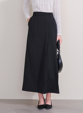 oldcolour优质欧珂2023冬季新款时尚A字纯色高腰长裙女P42A1799