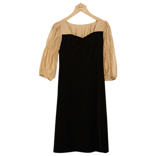 oldcolour法式连衣裙春季新款高腰显瘦时尚气质中长裙女P13102422