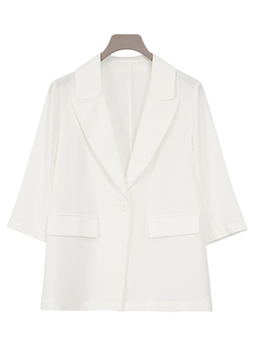 oldcolour春秋款白色简约通勤宽松休闲百搭西装外套女BR390402A1