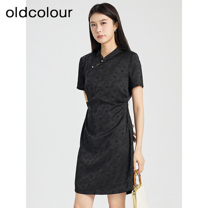 oldcolour夏季新款新中连衣裙