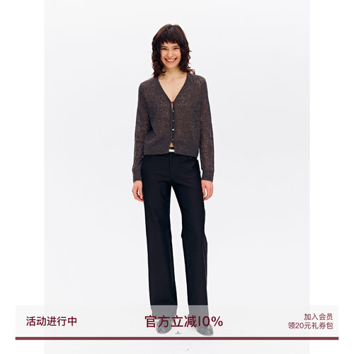 SEEKSIMPLE 莱赛尔棉质水洗柔软显腿长直筒休闲裤