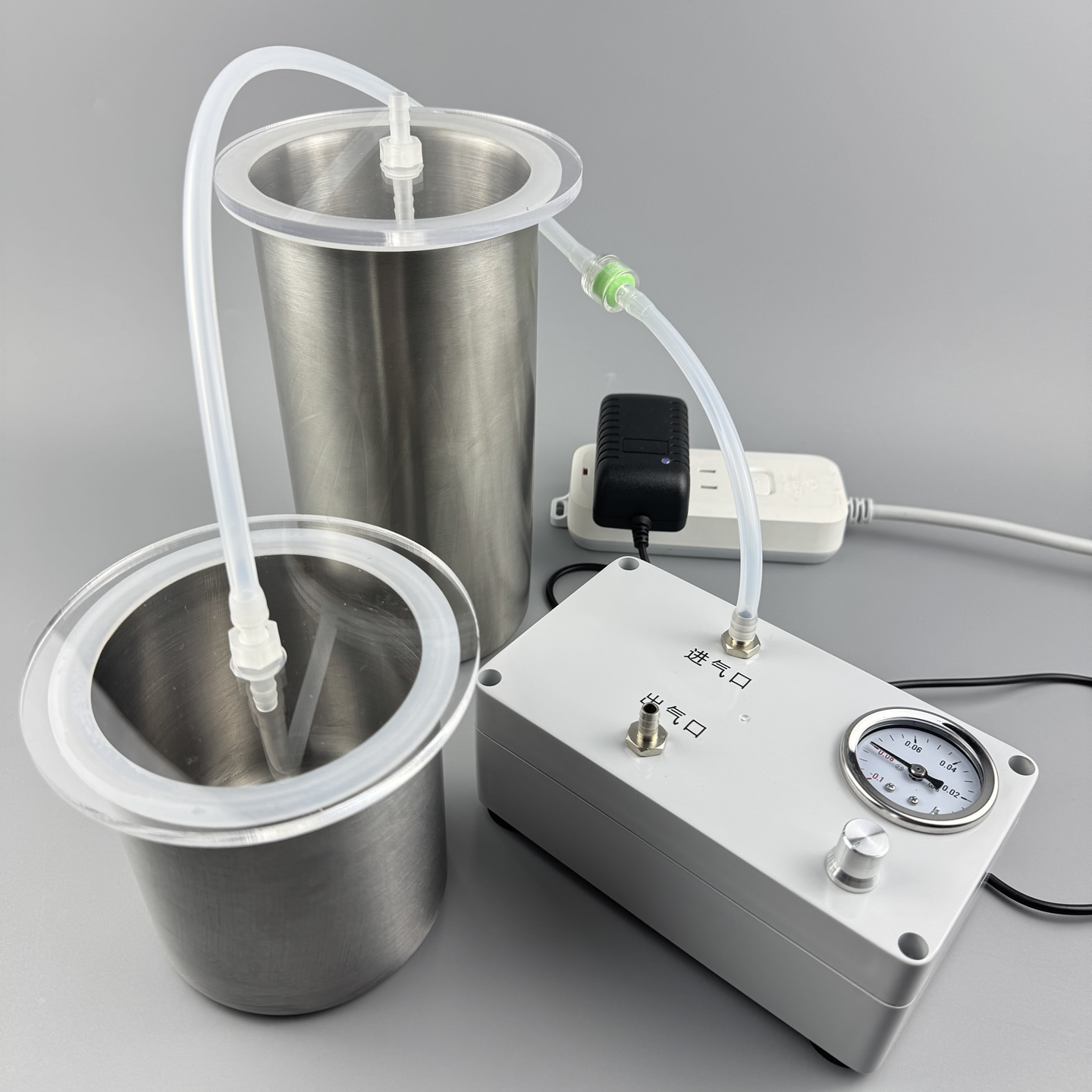 不锈钢真空消泡罐电动抽真空密封罐透明盖硅胶滴胶AB胶除泡桶树脂