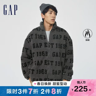 断码 LOGO仿羊羔绒情侣加厚立领夹克462623 春季 优惠 Gap男女装