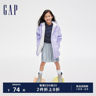 合体半高领打底T恤儿童装 Gap女童春秋洋气修身 时髦长袖 上衣787387