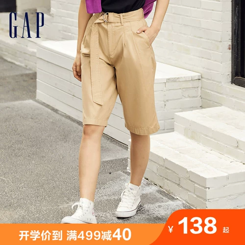 Gap, хлопковые шорты, летние штаны, высокая талия, свободный прямой крой