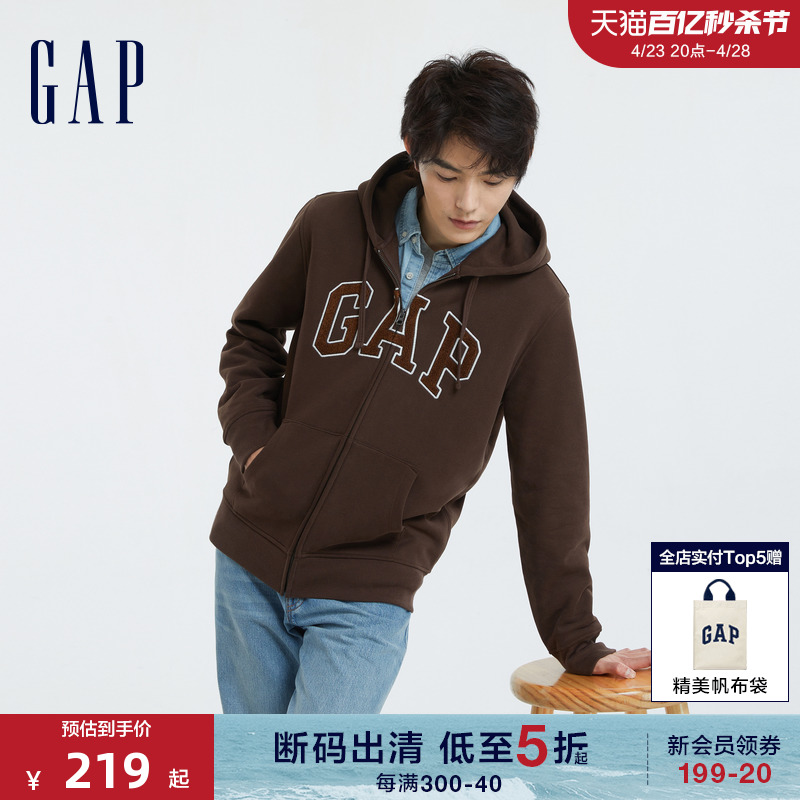 GapLOGO碳素软磨抓绒卫衣