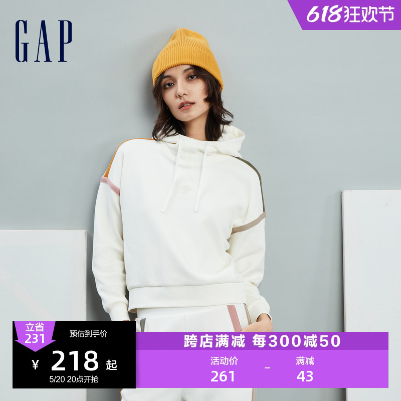 Gap女装春季LOGO时尚宽松廓形套头卫衣高级运动休闲连帽衫840967