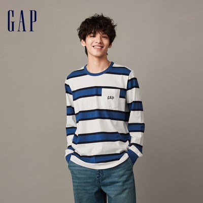 Gap男女装LOGO纯棉长袖T恤