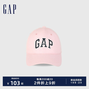 鸭舌帽891264 Gap女童春夏2024新款 LOGO复古撞色字母棒球帽儿童装