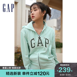 【雪糕系列】Gap男女装春季LOGO法式圈织软卫衣853131户外开衫