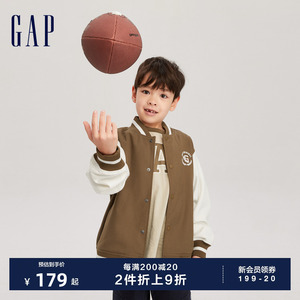 Gap男童春秋LOGO撞色飞行员夹克儿童装洋气宽松休闲外套831319