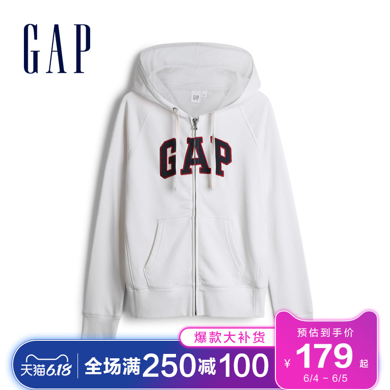 Gap女装LOGO拉链连帽衫春567941 2020新款女士时尚卫衣运动衫