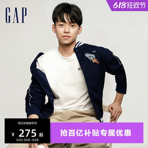 【明星同款】Gap男女装春秋款LOGO简约大G棒球服美式夹克769906