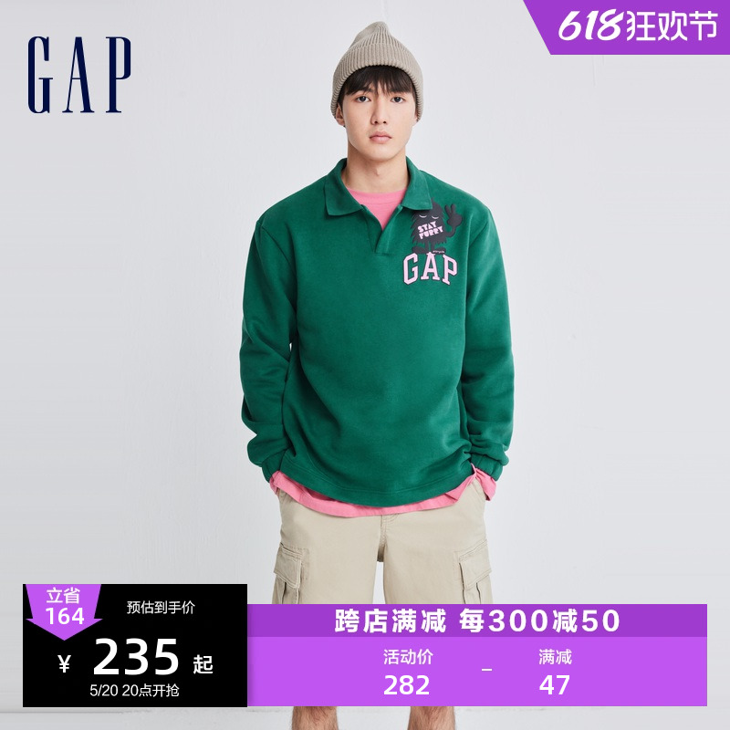 【GAP x JEREMY VILLE联名】男女同款宽松抓绒卫衣情侣装841239 男装 卫衣 原图主图