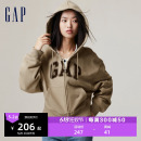 756422 连帽衫 秋冬碳素软磨抓绒运动卫衣柔软微弹舒适短款 Gap女装