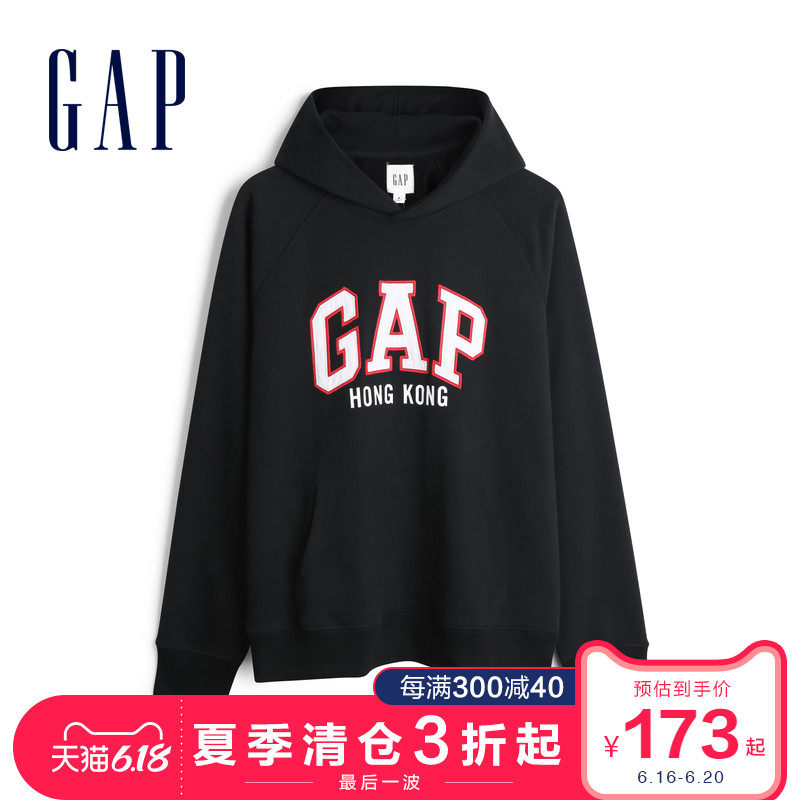 Gap男装LOGO套头连帽衫567916 2020新款简约休闲上衣卫衣