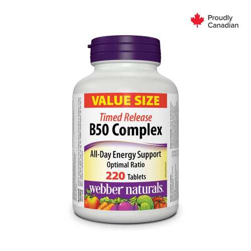温哥华直邮Webber 伟博B50叶酸胆碱肌醇B1 B2 B6 B12烟酰胺 220粒