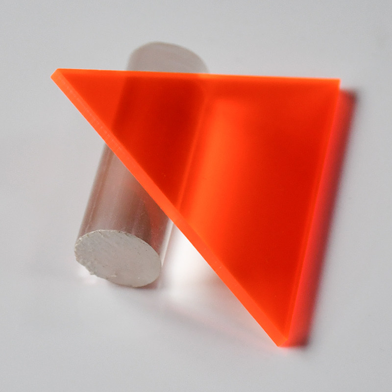 荧光桔透明亚克力板荧光红透明亚格力橙红有机玻璃装饰板定制打孔