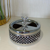 轻奢镶钻小熊闭合盖防风金属烟灰缸客厅茶几摆件KTV酒店会所烟缸