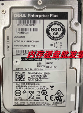 DELL SC4020 SC5020 SC7020 硬盘600GB 15K SAS 2.5 03WRV9 3WRV9
