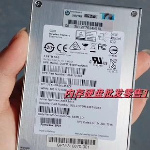 3.84TB 804170 K2Q91A 3PAR 806214 001 SSD固态硬盘 SAS