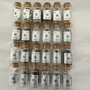 金属元素表单质锗铟铜钛 镍铁钨钼锡 铝铅铋锑 锌钒锰铬收藏实验
