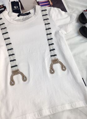 tomatobus 男童韩版夏季时尚百搭纯棉休闲圆领T恤m14166