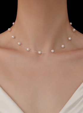 巷南925纯银满天星珍珠项链轻奢