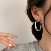 耳夹耳钉女耳饰 999银素圈耳环轻奢高级感耳圈2026新爆款 巷南