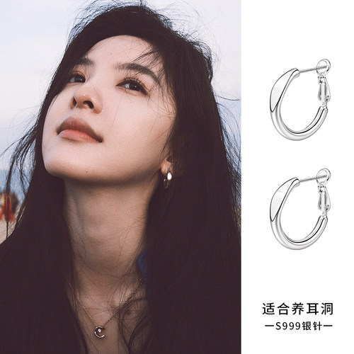 巷南圆圈耳环高级感轻奢小众