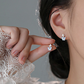 耳饰女轻奢耳环 爆款 巷南 999纯银蝴蝶耳钉小众高级感2026新款